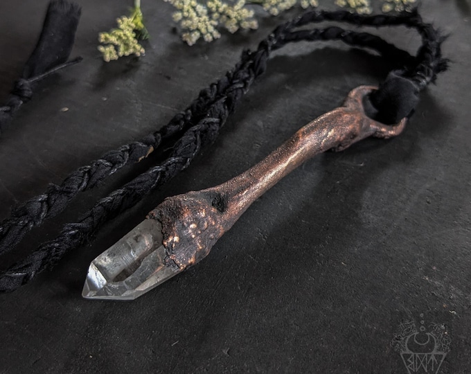 Electroformed Quartz & Copper Necklace