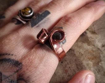 Spiral Paths II Copper Statement Ring Size 8 *unique ring *witch aesthetic *pagan jewelry *goth *artisan jewelry *unisex jewelry *bold ring