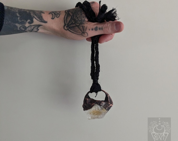 Electroformed Citrine & Copper Necklace