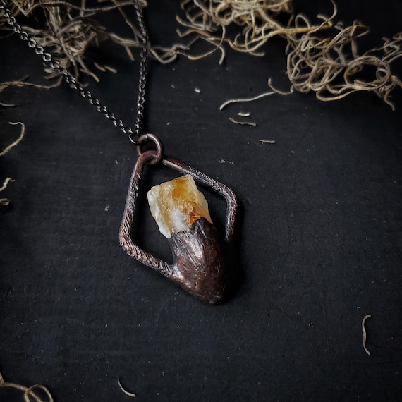 Electroformed Citrine Statement Necklace
