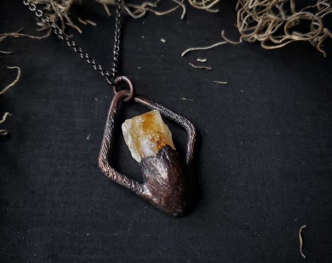 Electroformed Citrine Statement Necklace