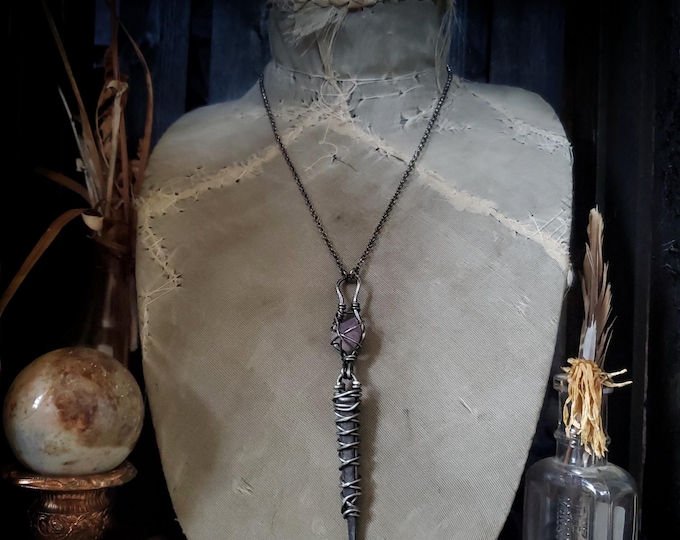 Witch Nail Necklace with Amethyst