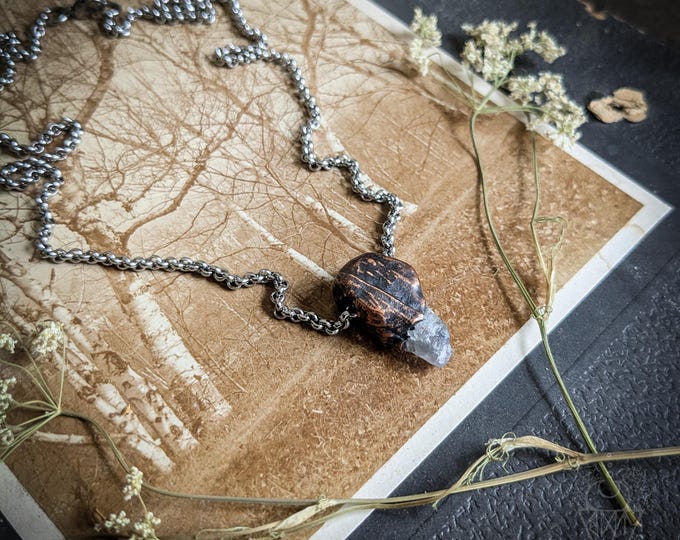 Green Fluorite Electroformed Necklace