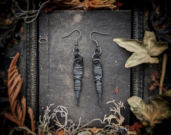 Witch Nail Earrings *dark cottagecore *witch aesthetics *goth jewelry *fairycore *goblincore
