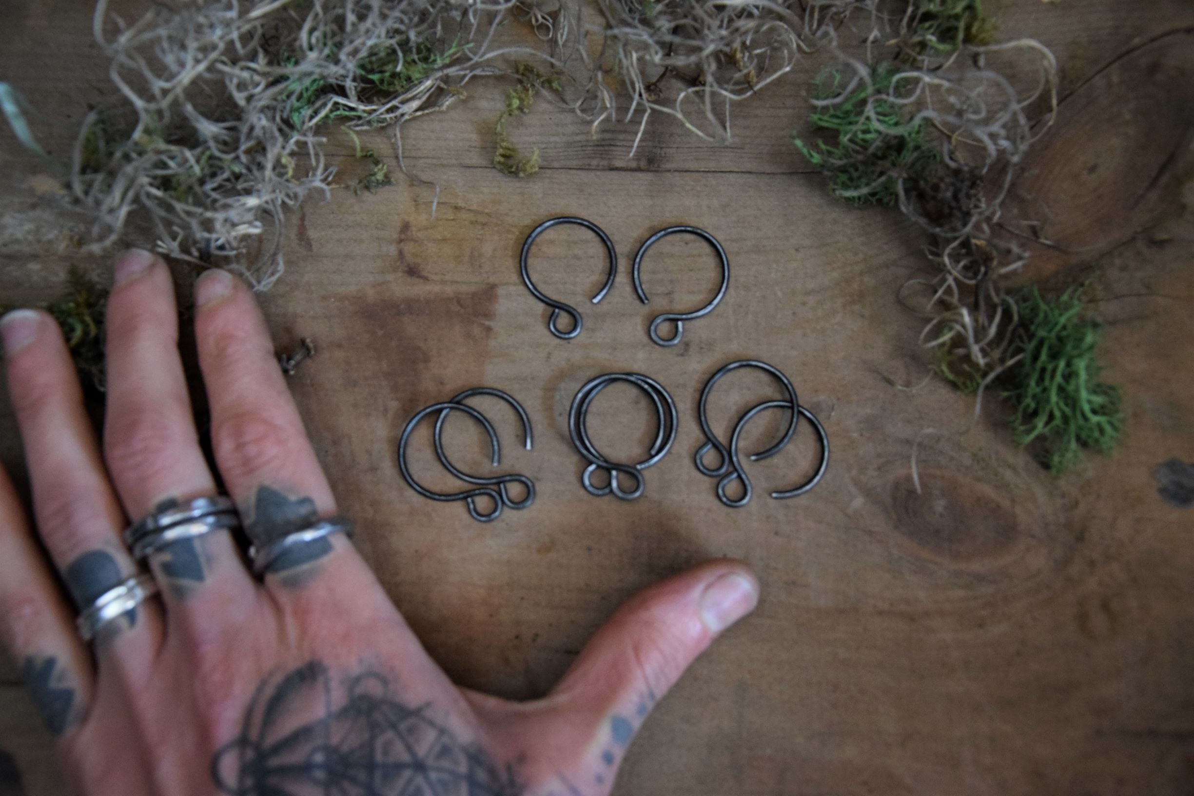 CUSTOM ORDER! 4 pair Iron Hoops