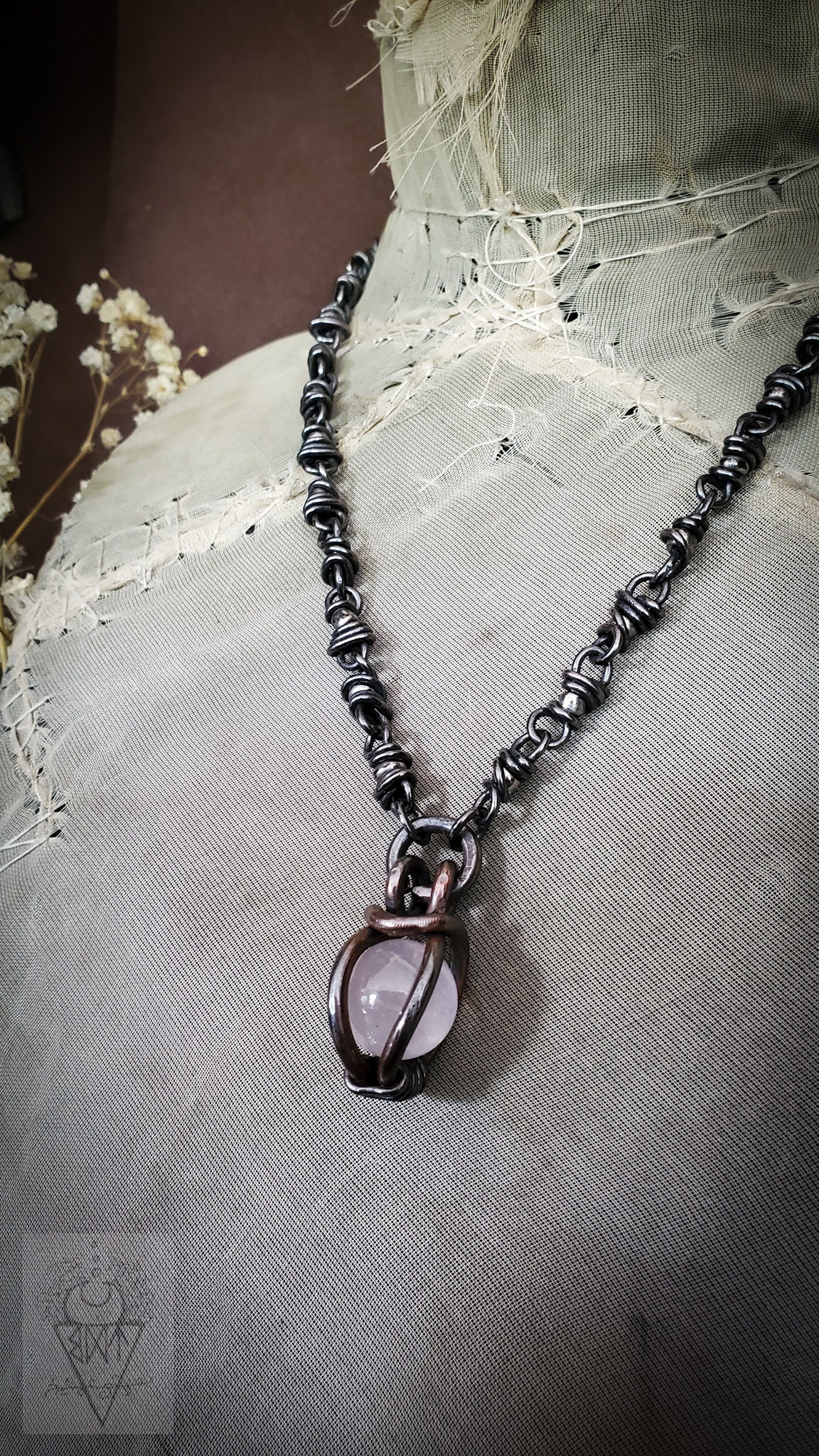 Rose Quartz Statement Necklace