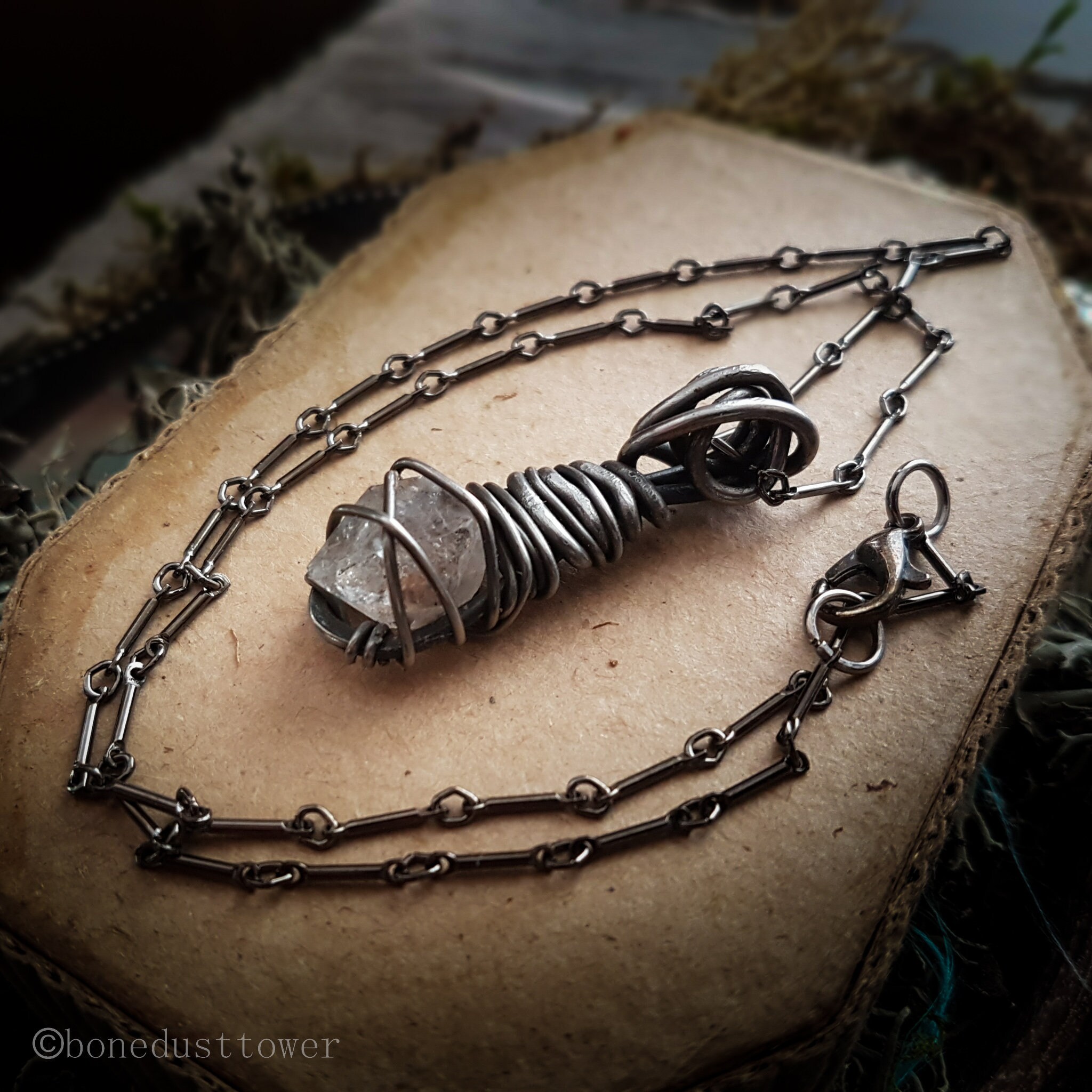 Herkimer Diamond Cage Necklace