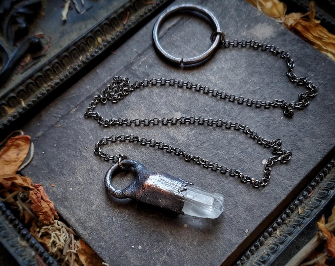 Electroformed Pendulum Quartz Necklace
