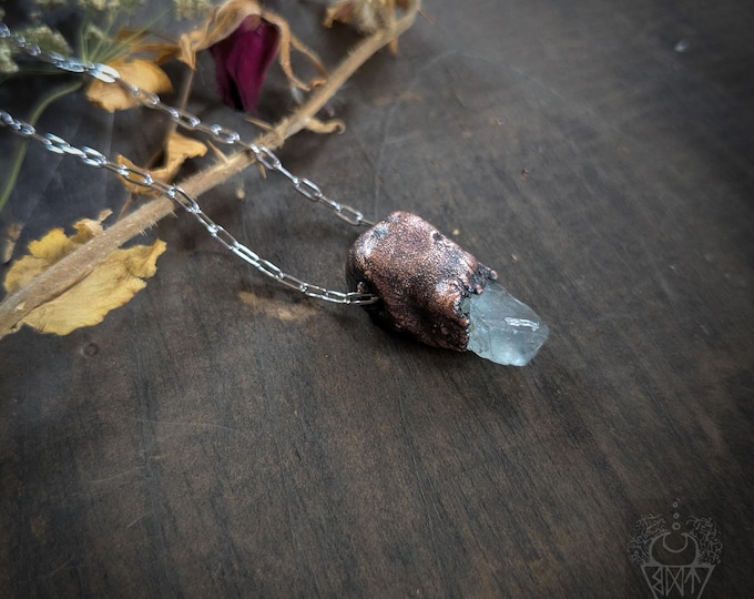 Green Fluorite Electroformed Necklace