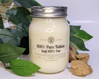 100% Pure Grassfed Beef Tallow - 500ml - Skincare, Cooking, Suet