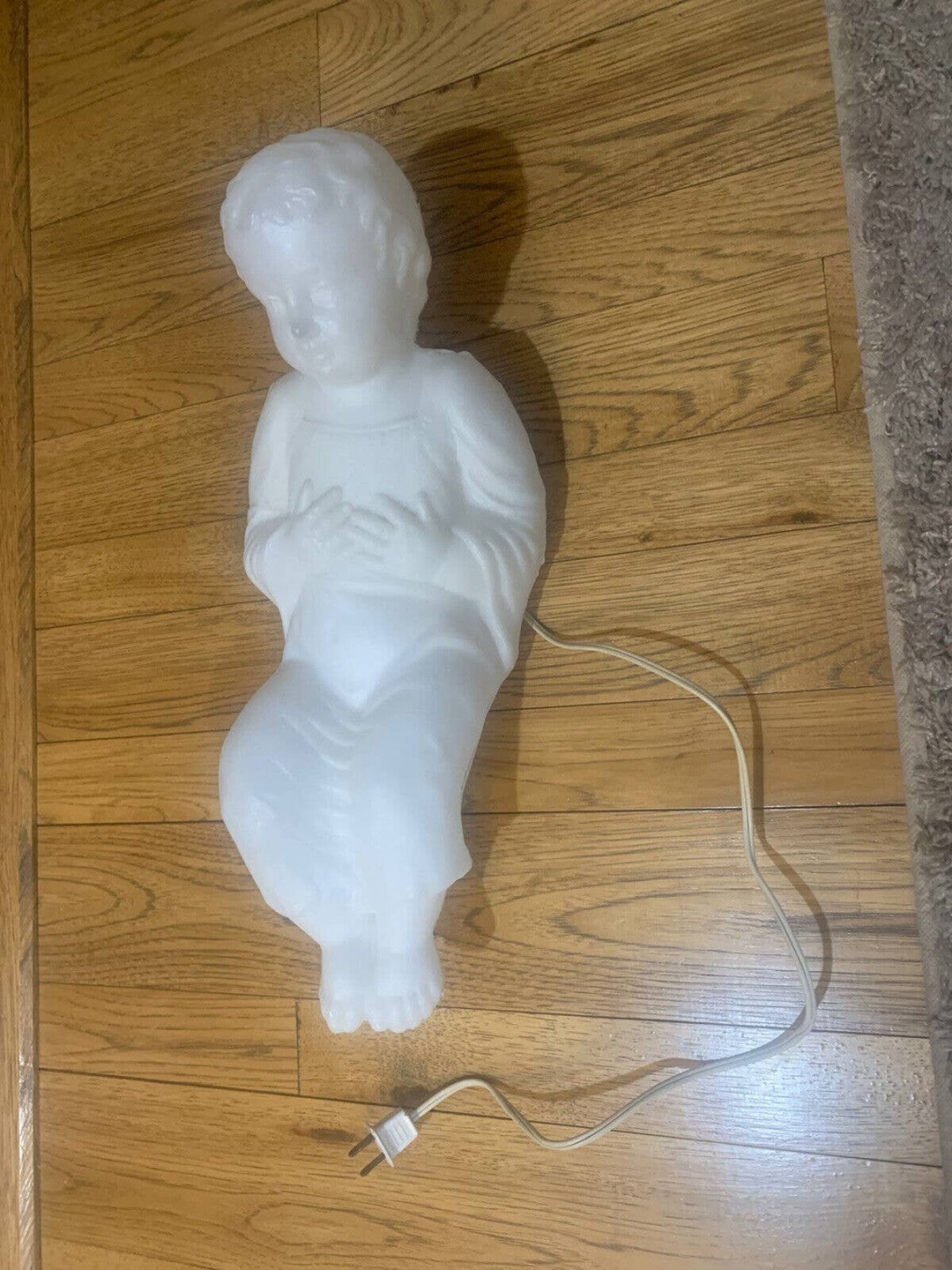 Vintage Nativity Blow Mold WHITE Baby Jesus and Light Cord Etsy