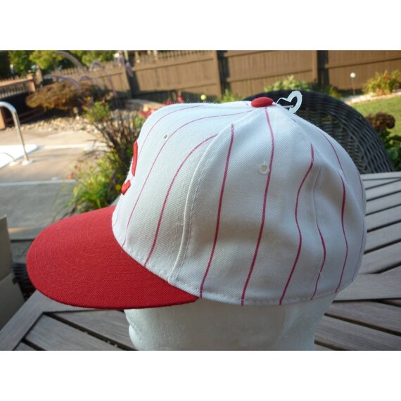 Cincinnati Reds Hat Baseball Cap Fitted 7 5/8 Mitchell & Ness White MLB  Retro