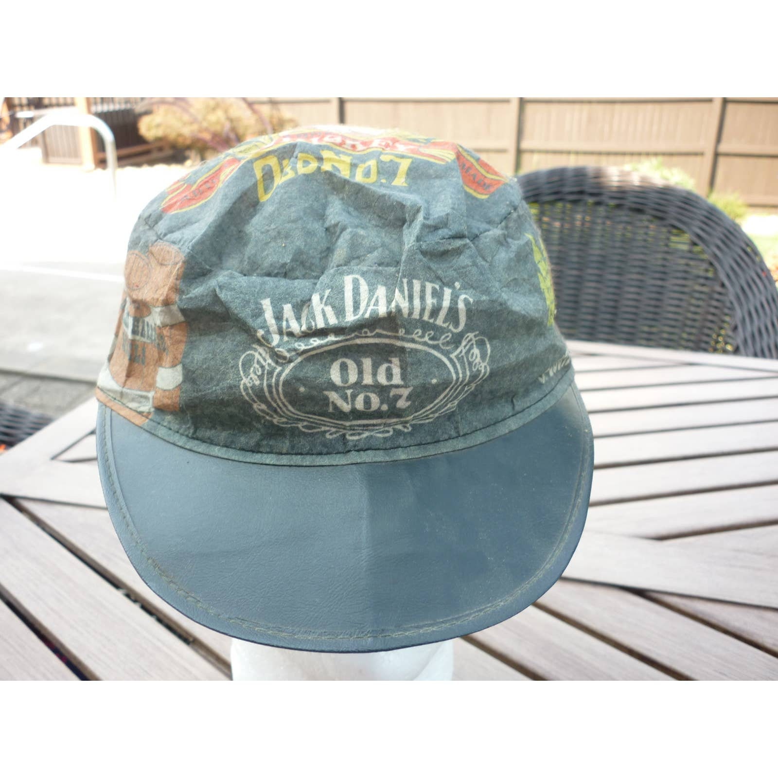 Vtg Painters Cap Hat Biker Jack Daniels 