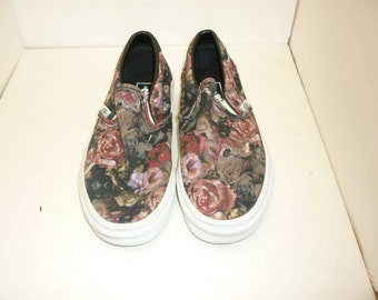 flower vans slip on