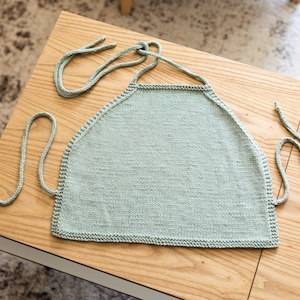 KNITTING PATTERNS // Palm Coast // Easy Beginner Halter Top // Simple Stockinette Summer Top // Open Back Bralette / Beach Festival Crop Top