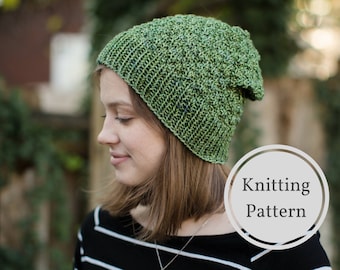 Textured Hat Knitting Pattern for Men & Women // Muir Woods Beanie // Easy Mens Knit Cap // Simple Cozy Winter Hat // Worsted / PDF Download