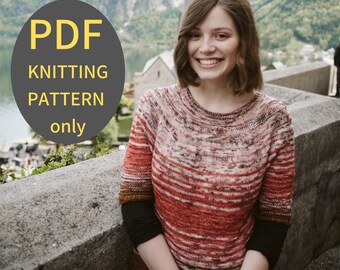 Lofoten Sweater Knitting Pattern | Knitted Sweater Pattern | Womens Sweater Knitting Pattern | Top Down Yoke Sweater Pattern