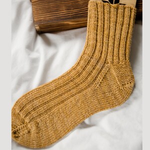KNITTING PATTERN // Glymur // Easy Ribbed Socks for Beginners // Quick Top Down Sock Pattern with Heel Flap & Gusset // Women, Mens, Unisex
