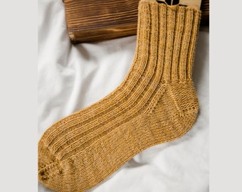 KNITTING PATTERN // Glymur // Easy Ribbed Socks for Beginners // Quick Top Down Sock Pattern with Heel Flap & Gusset // Women, Mens, Unisex