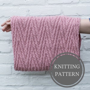 Modern Textured Cowl Knitting Pattern // Minnewanka // Beginner Knitting // Simple Infinity Scarf // Easy Circle Scarf // 1 Skein Project