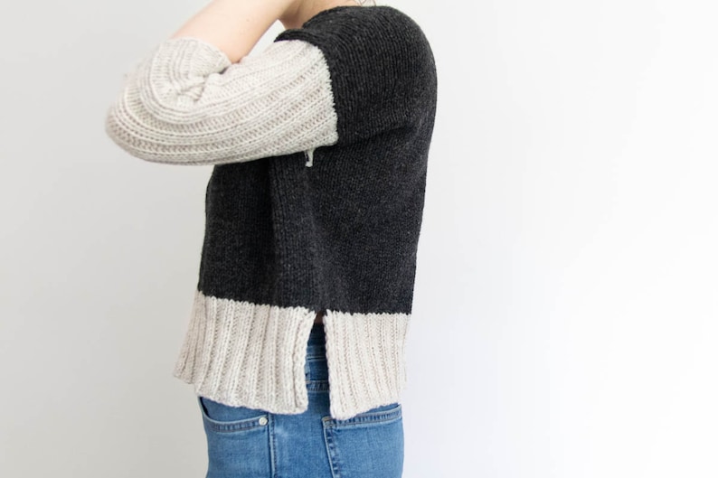 Modern Crop V-Neck Sweater Knitting Pattern // Murren // Womens Drop Shoulder Sweater Pattern // Boxy Fit // Size Inclusive // PDF Download bild 7