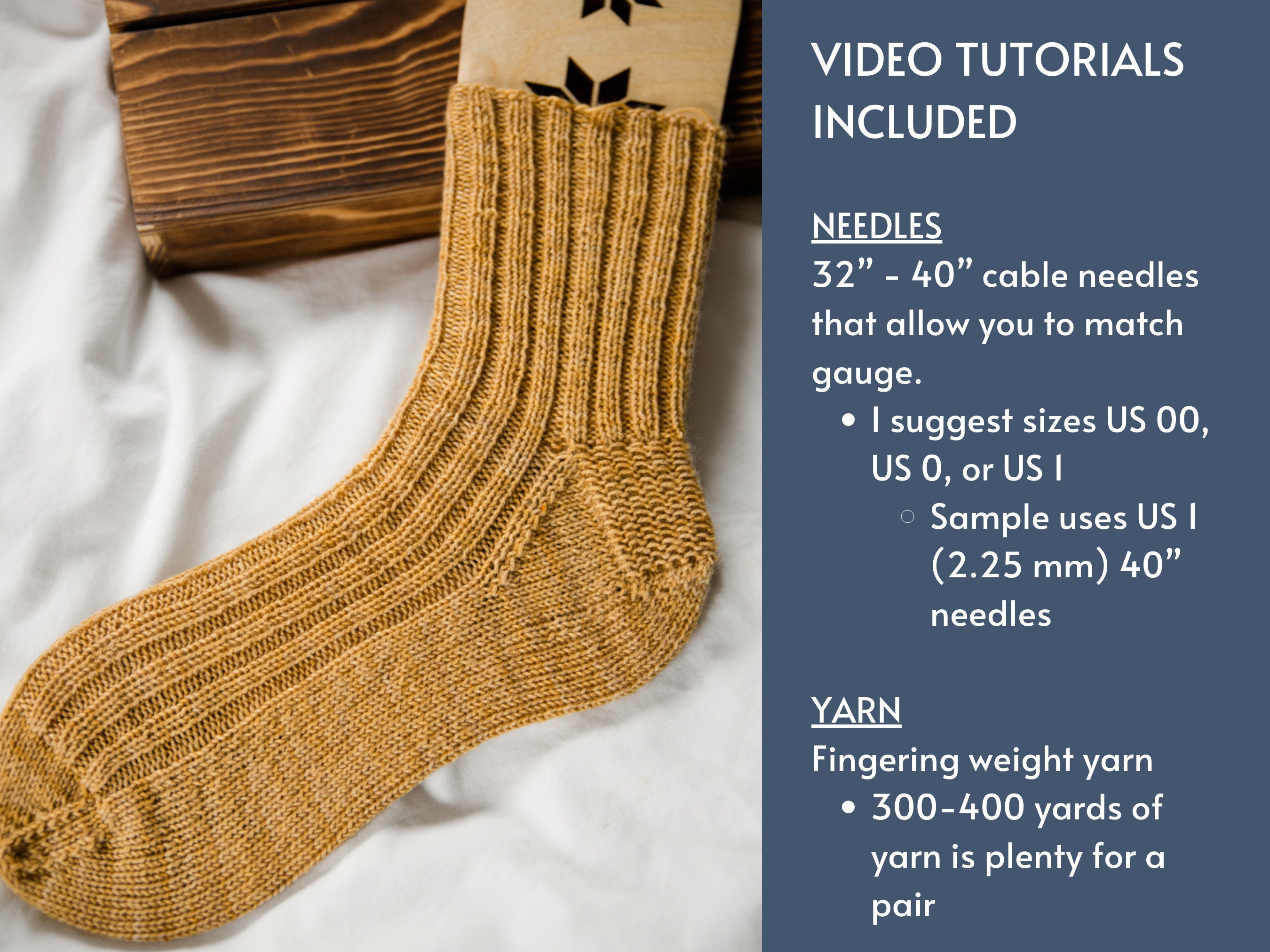 KNITTING PATTERN // Glymur // Easy Ribbed Socks for