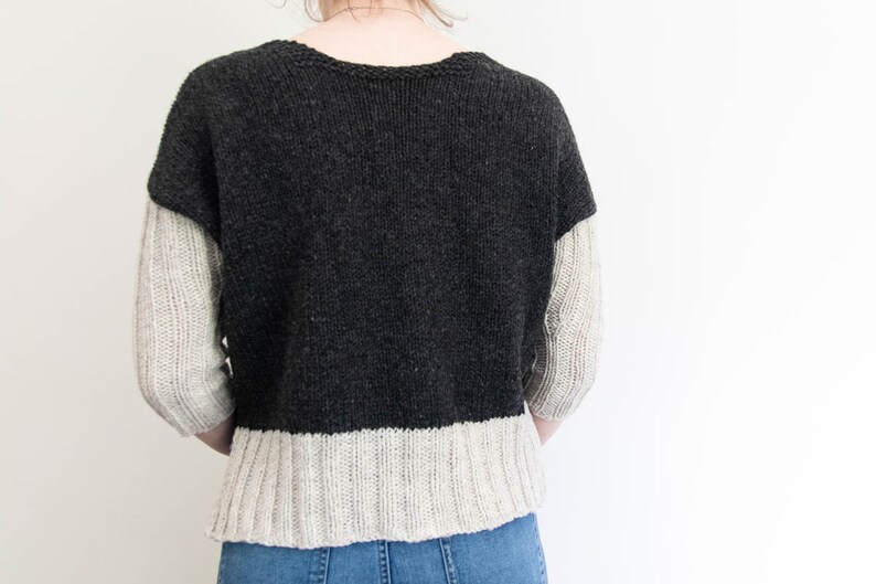 Modern Crop V-Neck Sweater Knitting Pattern // Murren // Womens Drop Shoulder Sweater Pattern // Boxy Fit // Size Inclusive // PDF Download bild 6