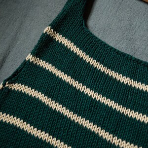 KNITTING PATTERN Emerald Knitted Tank Top Pattern Knitted Top Summer Knit Top Easy Knitting Pattern Striped Knitted Tank Top image 3