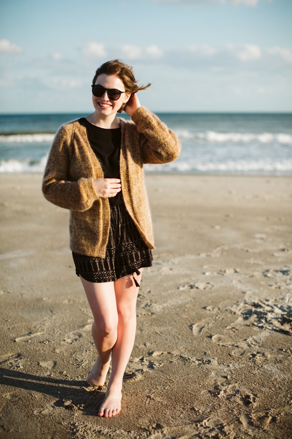 BREIEN PATROON Appenzell Mohair vest oversized A lijn trui voor dames top down naadloze raglan bijgesneden lange mouwlengtes Etsy Nederland