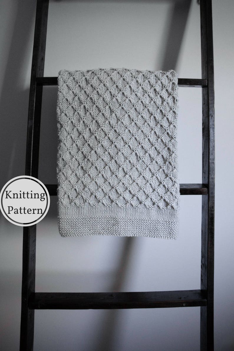 Easy Baby Knit Pattern Honeycomb Baby Blanket Pattern Easy Knitting Pattern Baby Blanket Knitting Pattern Knitted Baby Blanket