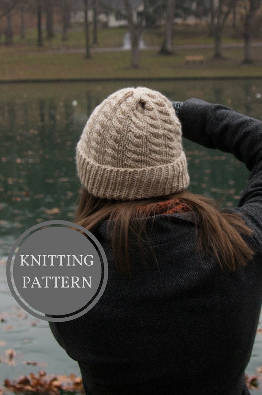 Easy Cable Hat Knitting Pattern // Olympic Beanie // Slouchy