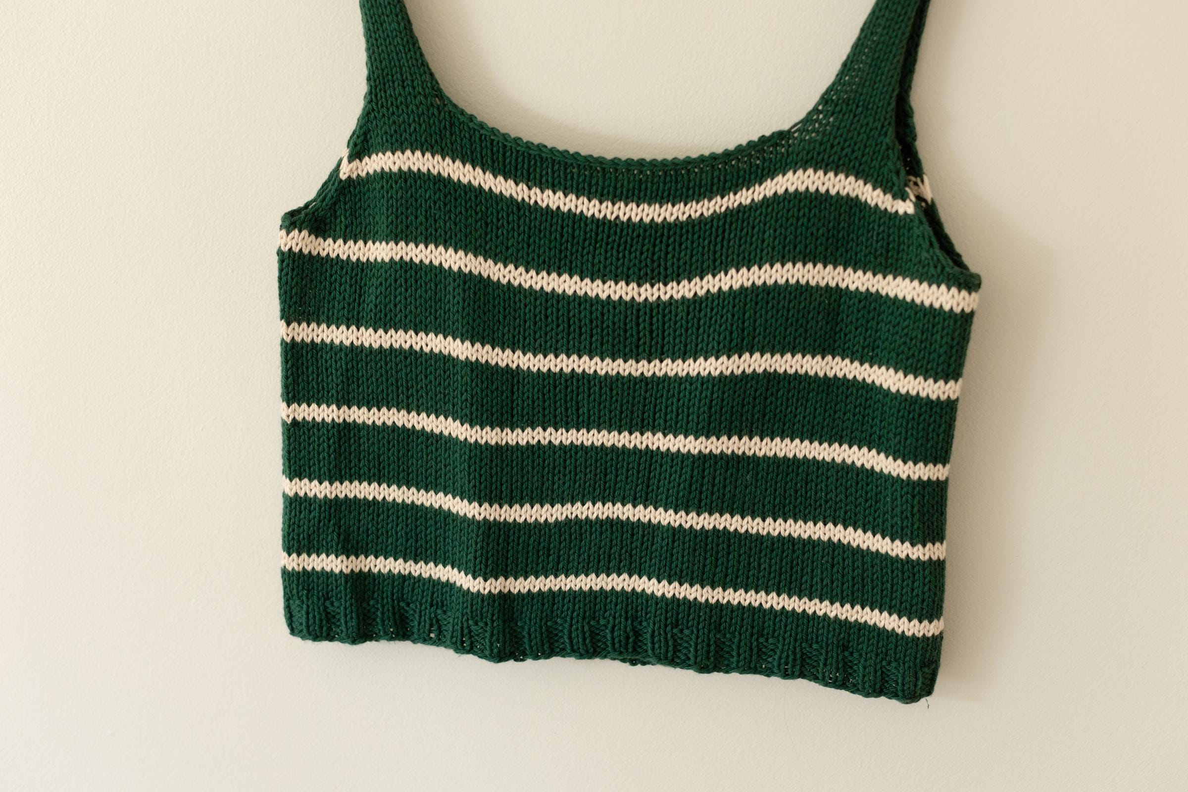 KNITTING PATTERN - Emerald Tank Top || Easy Striped Womens