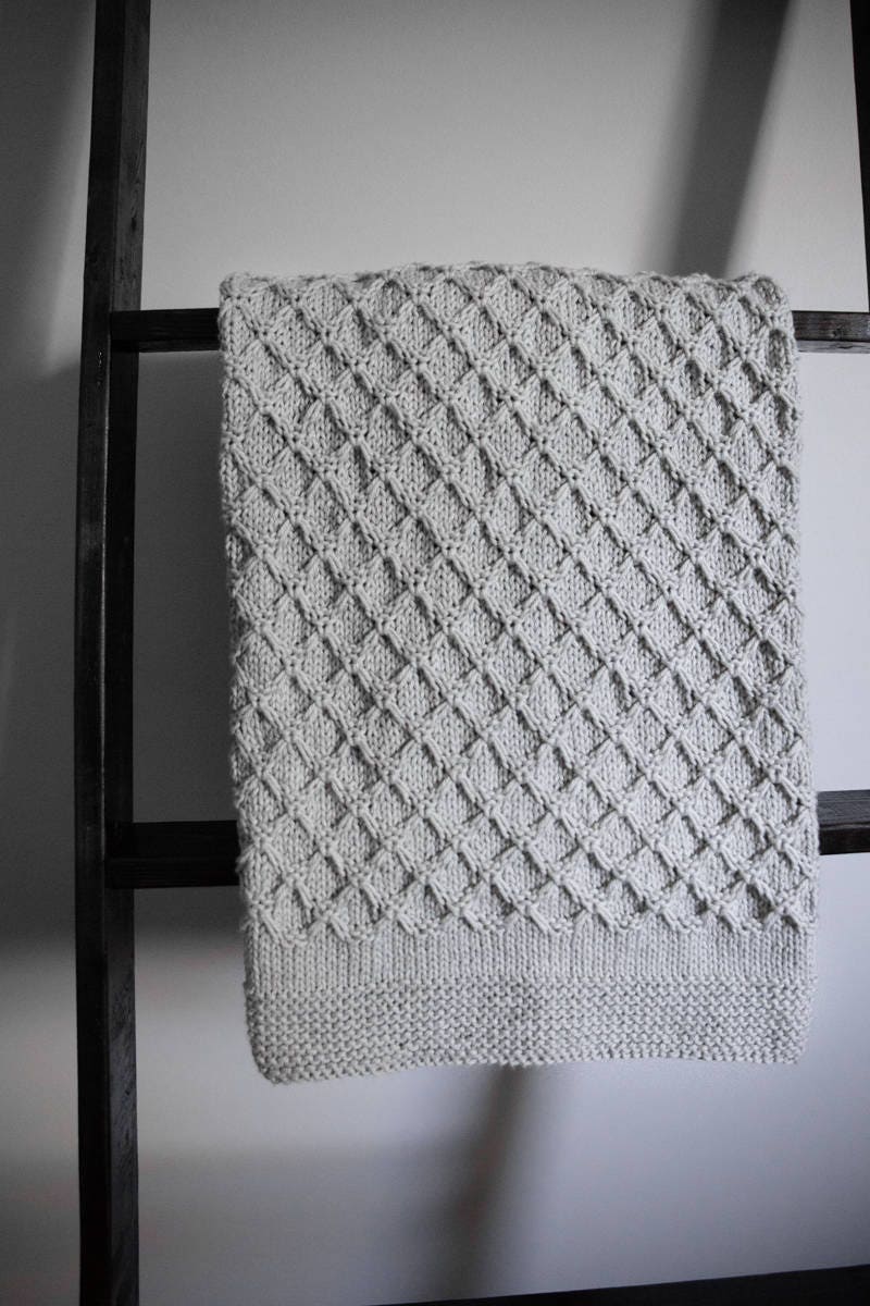 Baby Blanket Pattern Easy Knitting Pattern Etsy