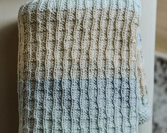 Beginner Wavy Rib Baby Blanket Knitting Pattern Simple Easy Knit Baby  Blanket Baby Girl Knitted Blanket Handmade Baby Boy Gift PDF