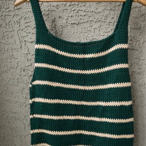 KNITTING PATTERN Emerald Knitted Tank Top Pattern Knitted Top Summer Knit Top Easy Knitting Pattern Striped Knitted Tank Top image 4