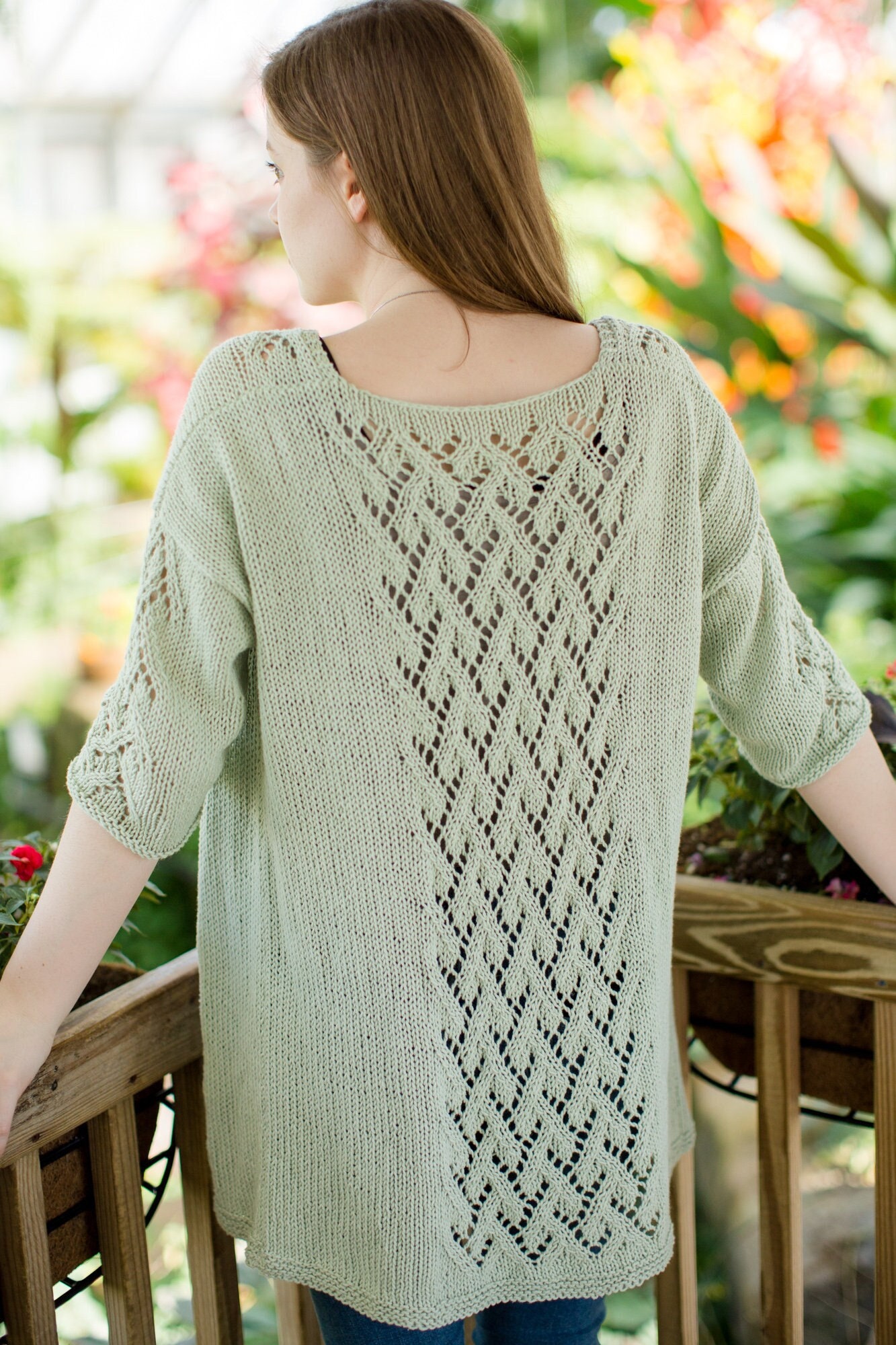 KNITTING PATTERN // Ivy Cardigan // Simple & Easy Lace Short Sleeve Cardigan // DK Cotton Open Front Cardigan // 2 Sizes Fit Most // pdf