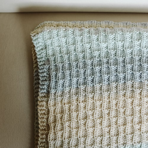 Beginner Wavy Rib Baby Blanket Knitting Pattern / Simple & Etsy