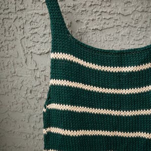 KNITTING PATTERN Emerald Knitted Tank Top Pattern Knitted Top Summer Knit Top Easy Knitting Pattern Striped Knitted Tank Top image 2