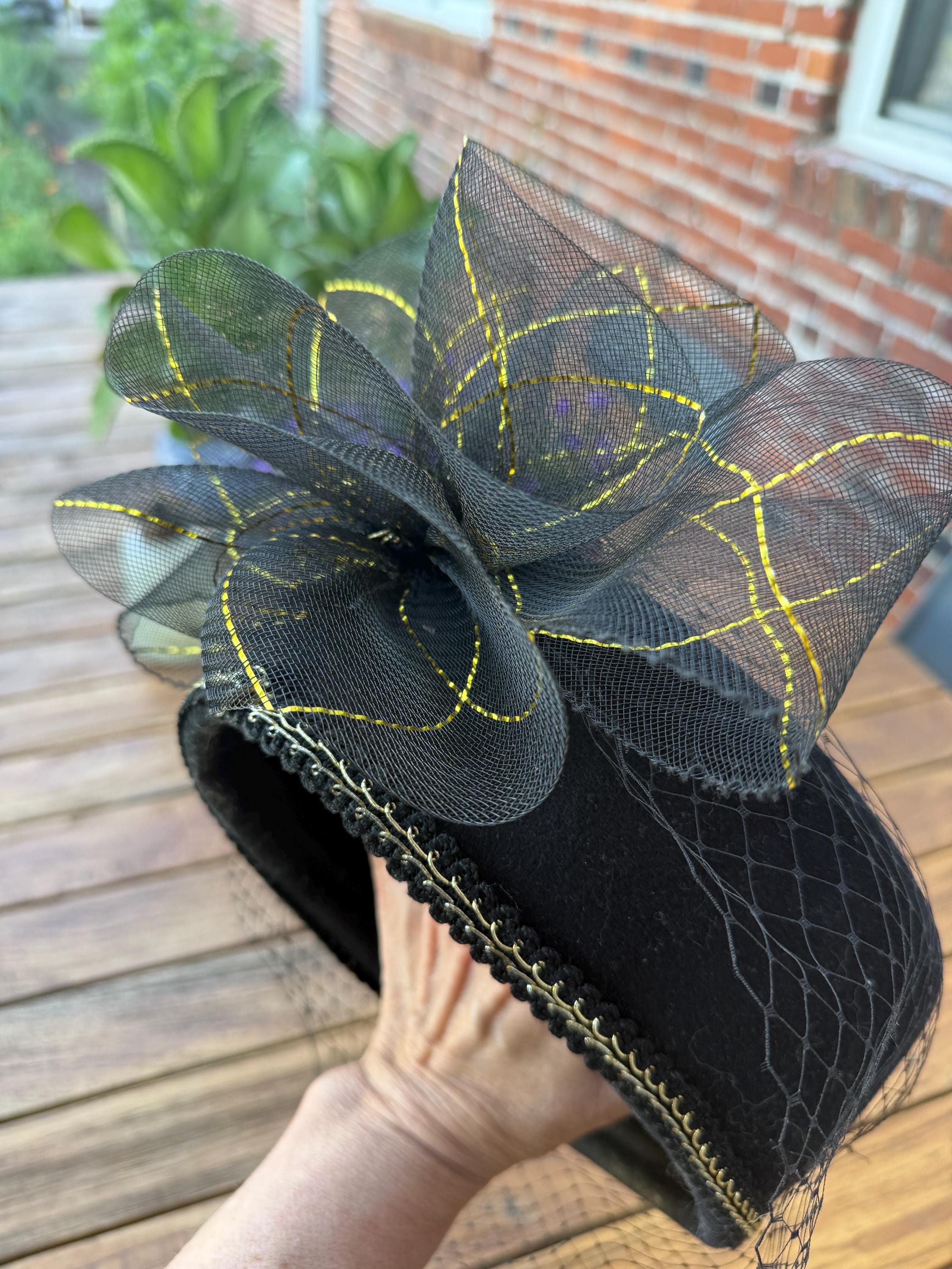 Black Pillbox Hat With Bow - Etsy display picture 1