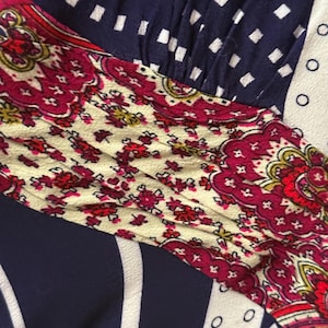 Anthropologie Boho mixed pattern dress - handkerchief hem and Plunging neckline. Size 8 image 5