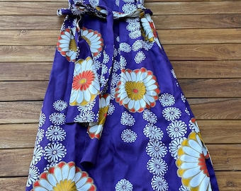 Vintage Hawaiian Maxi dress - Purple and Orange Floral