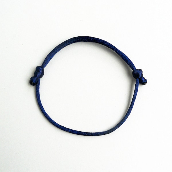 Bracelet jonc en satin bleu marine, bracelet corde simple, minimaliste, bracelet nautique, bijoux pour homme, papa et moi, cadeau petit ami, noeuds chinois