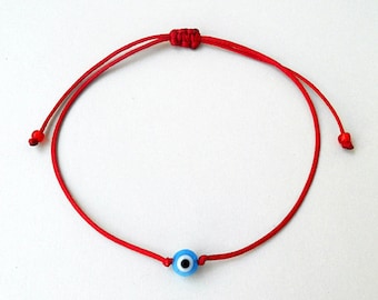 Braccialetto rosso con occhio di Allah, mati greco, amuleto di protezione della Kabbalah