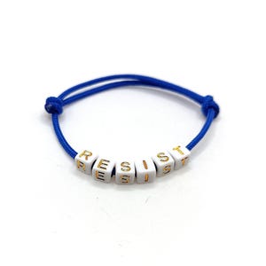 Pulsera de paracord personalizada con inicial: cuentas de letras acrílicas, brazalete ajustable, regalo con nombre personalizado