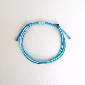 Blue String surfer bracelet, Ocean waves ,Boyfriend gift, Multi strand bracelet, Summer beach, Gift for him, stacking bracelet, Mens jewelry