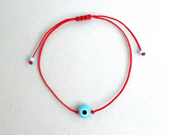 Turquoise Evil eye bracelet men glass bead Good luck gift Red string bracelet Gift for best friend Gift for coworker Evil eye jewelry women