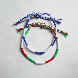Freundschafts wickelarmband Griechisch Italienische Flagge armband blau weiß Baumwollfaden Armband