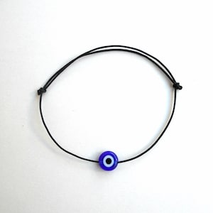 Evil eye bracelet, Black String bracelet, Nylon cord, Protection amulet, family gift ideas, Simplicity, Dainty bracelet, Minimal mens gift image 2
