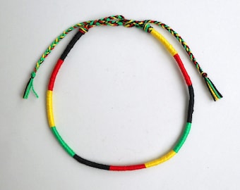 Tobillera Rasta: Pulsera de tobillo de hilo de algodón, estilo reggae hippie, joyería africana, regalo para hombres