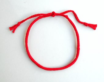 Red Kabbalah bracelet, Buddhist bracelet, Cotton yarn Friendship bracelet, Couples gift Red string of fate, Lucky wish bracelet, Good luck